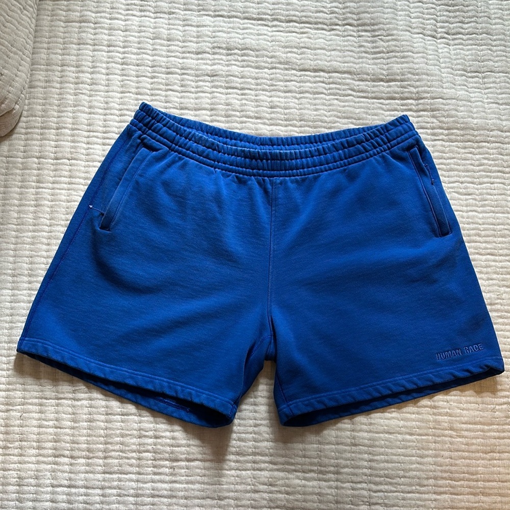 ADIDAS X HUMANRACE BY PHARRELL WILLIAMS BLUE BASICS SWEAT SHORTS
